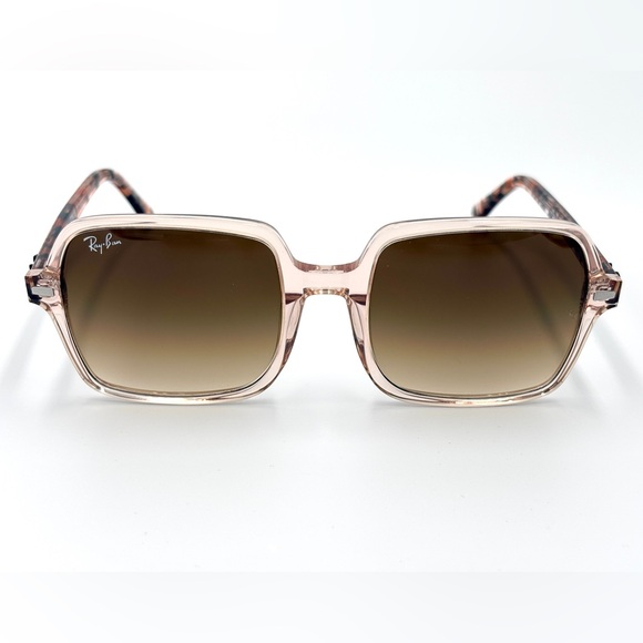 Ray-Ban Square II Women's Sunglasses Transparent Light Brown RB1973 1281/51 - Picture 13 of 15